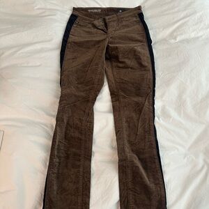 AG Brown Corduroy Pants with Black Trim